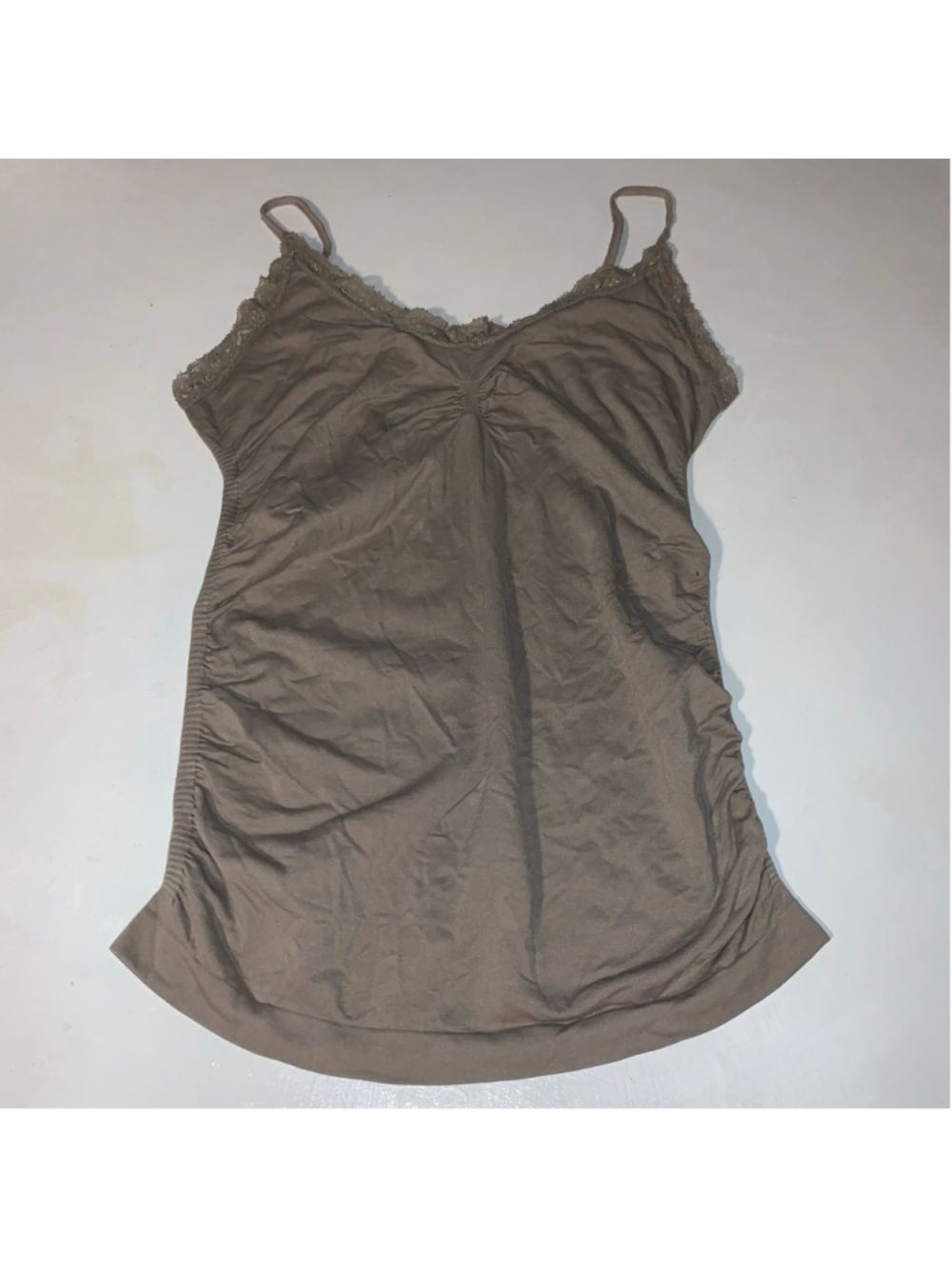 Women's Unbranded taupe Lace Trim camisole Chemise Slip S